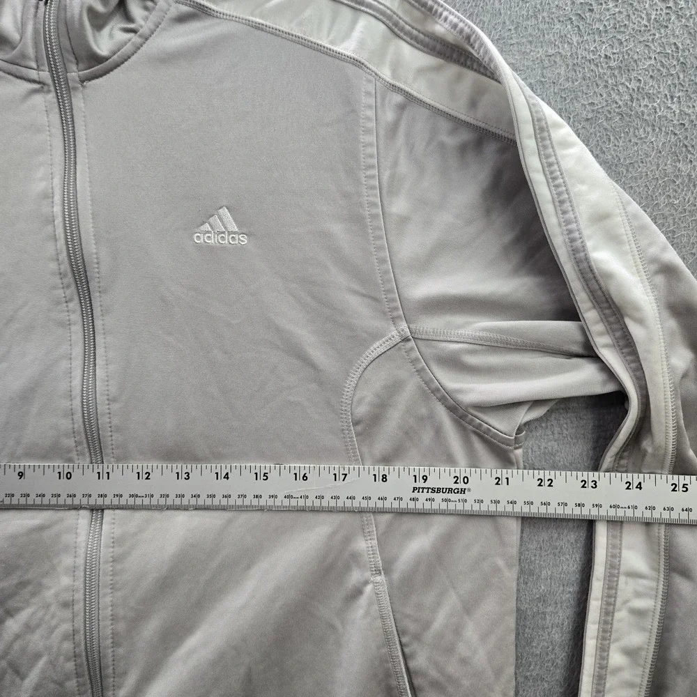 VINTAGE‎ Adidas Men Jacket M Gray Logo Embroidery Track Classic Stripe Y2K